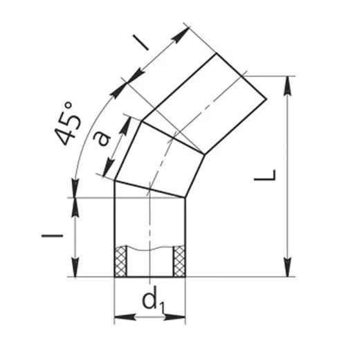 Оболочки на теплоизоляционные отводы 45 градусов 32x38x30 мм Сталь 20 ТУ 4937-002-61278130-2016